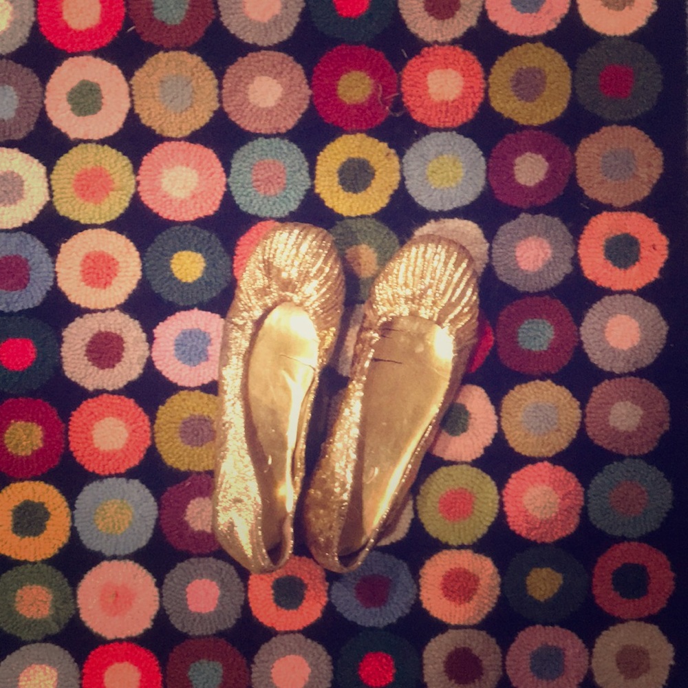 Gold ballet flats